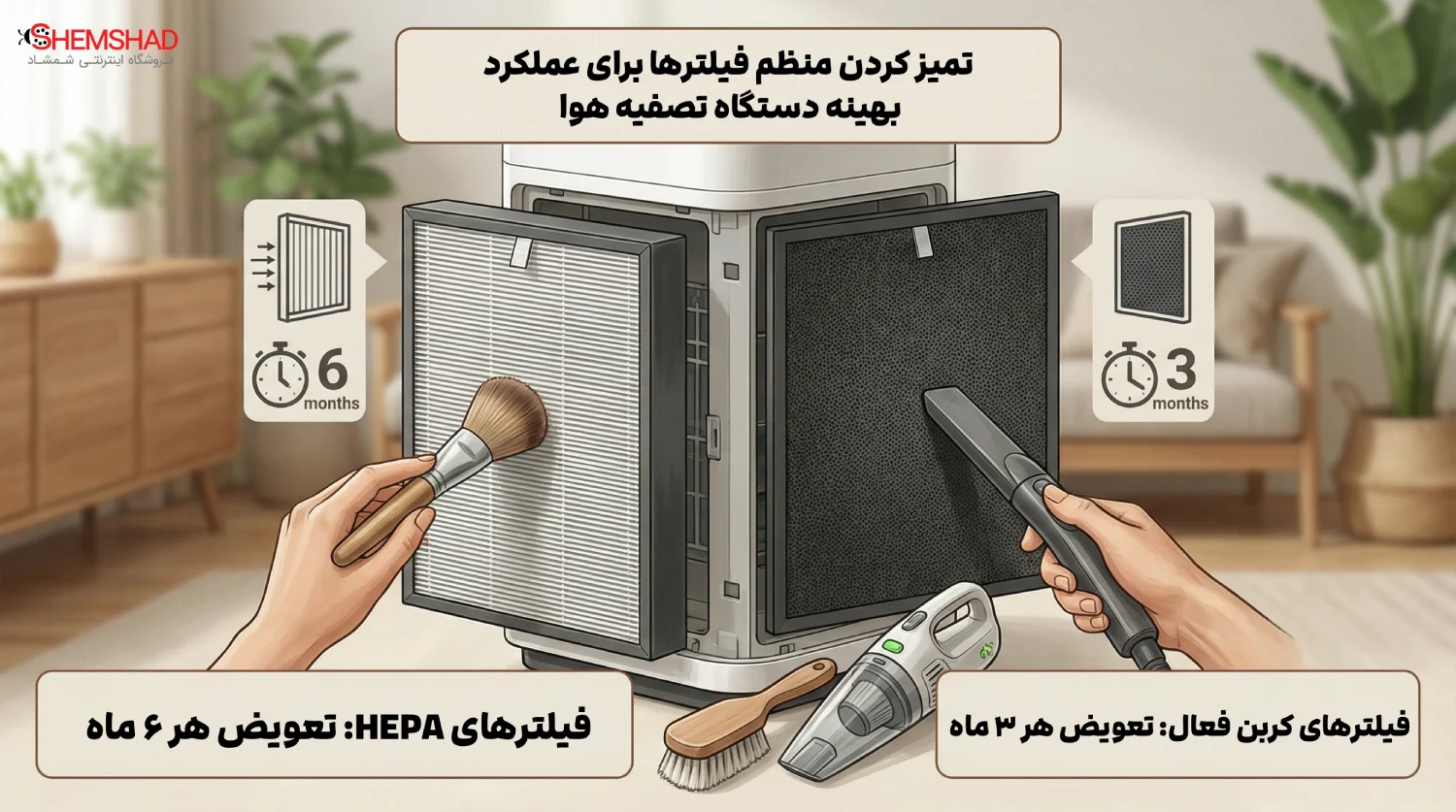 تمیز کردن منظم فیلترها