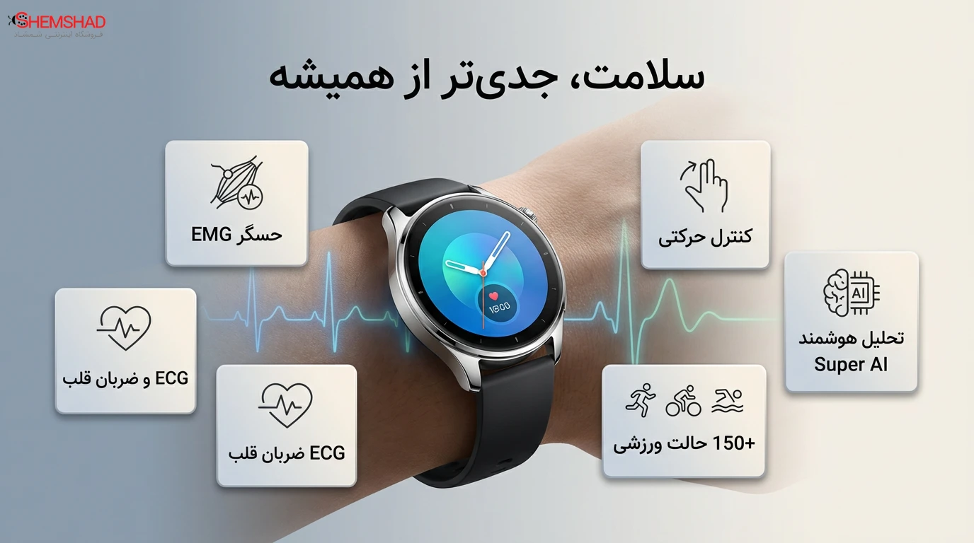 Xiaomi Watch 5 Premium- ShemShad (1) سلامت، جدیتر از همیشه؛ اولین حسگر EMG شیائومی