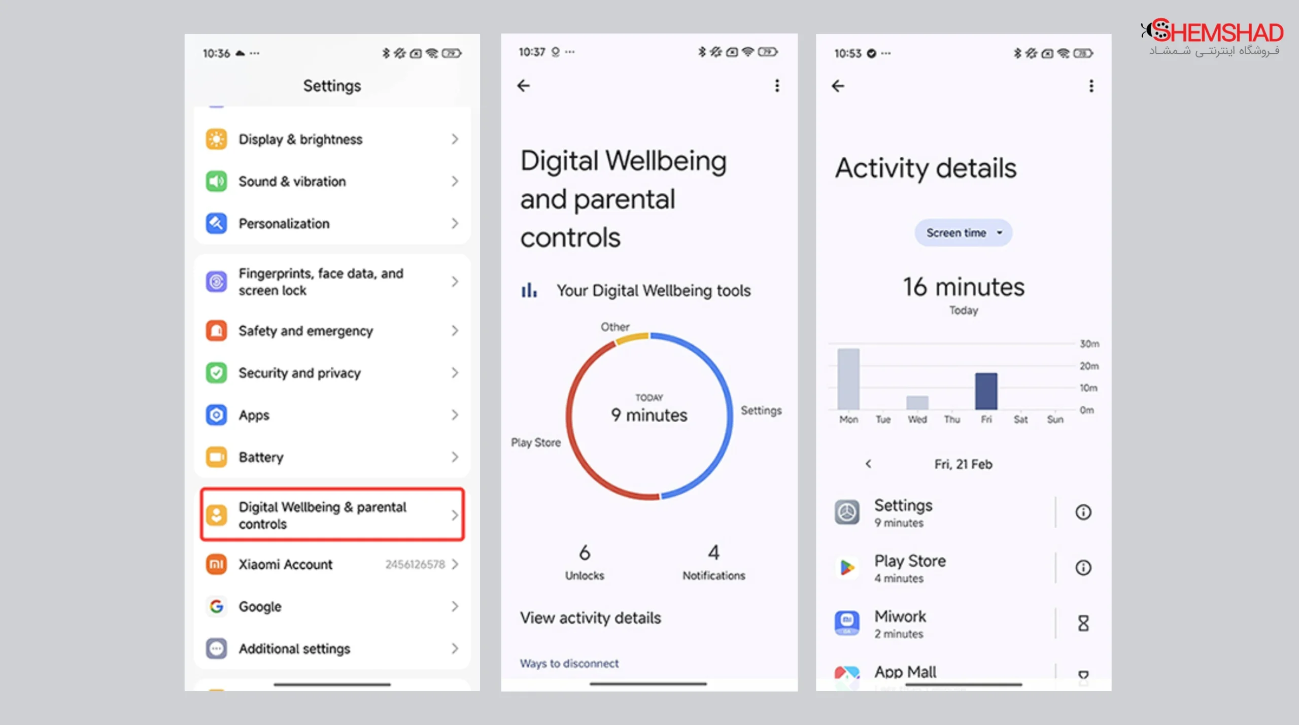 Smart Digital Life with HyperOS 2 – ShemShad. (2) پنل آمار استفاده؛ آینه واقعی عادتهای دیجیتال