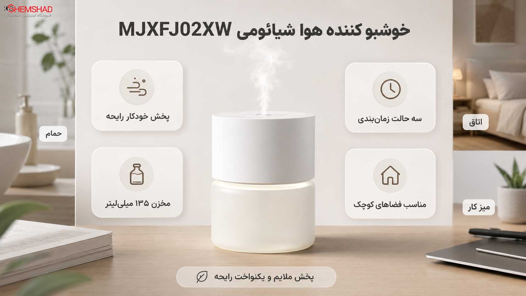 Mijia-Automatic-Fragrance-Diffuser-2-set-MJXFJ02XW—ShemShad بررسی خوشبو کننده هوا شیائومی مدل MJXFJ02XW