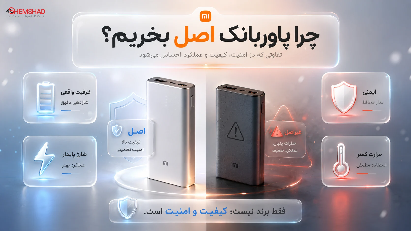 Spot Fake Power Banks – ShemShad (1) چرا تشخیص پاوربانک اصل اهمیت دارد؟