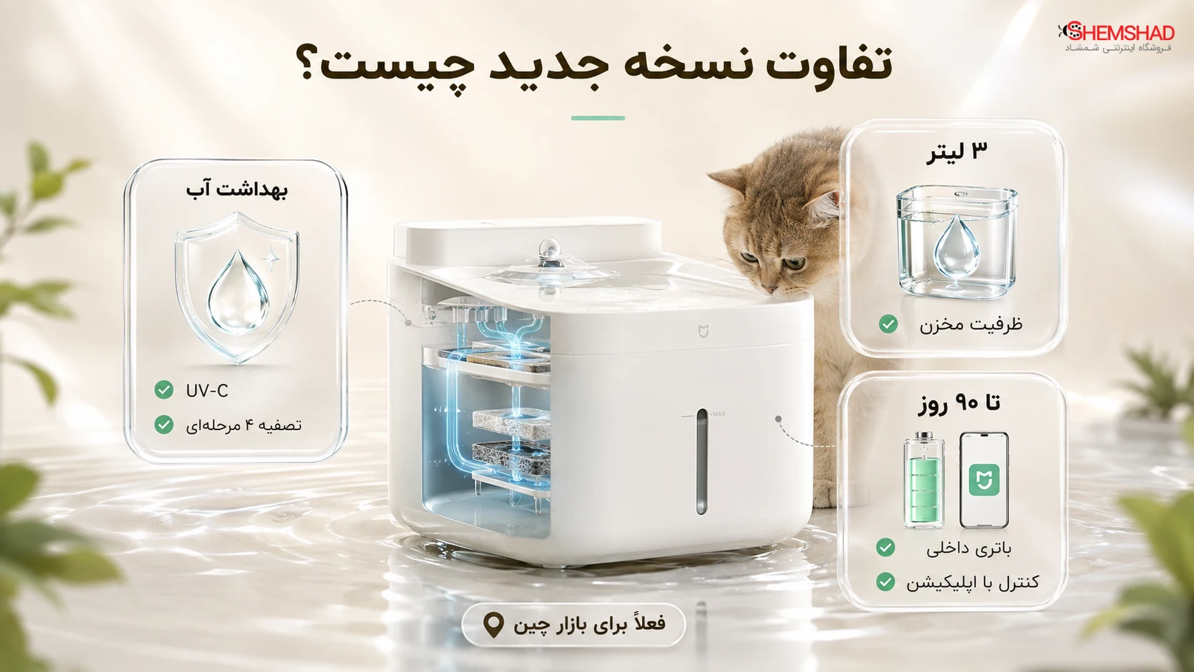 Mijia Smart Pet Water Dispenser 2 Sterilization Edition چه تفاوتی ایجاد می‌کند؟