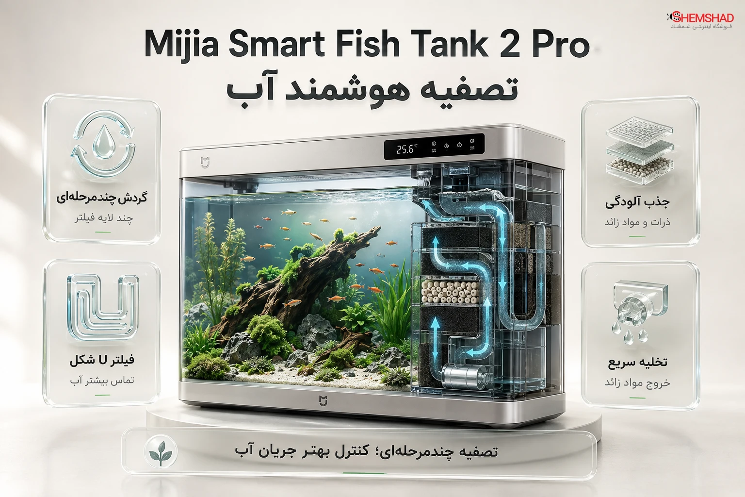 آکواریوم هوشمند جدید شیائومی با تمرکز بر تصفیه و کنترل بهتر