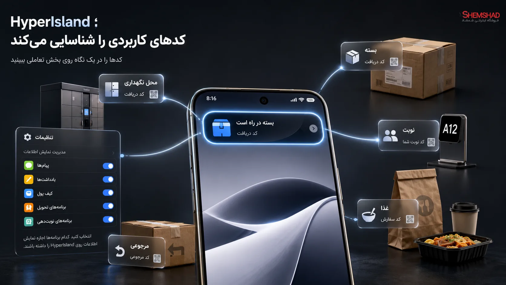 HyperIsland حالا کدهای کاربردی را شناسایی می‌کند