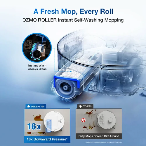 جاروبرقی رباتیک اکووکس مدل Deebot T80 OmniCyclone 22 ECOVACS DEEBOT T80 OMNI - shemshad.com