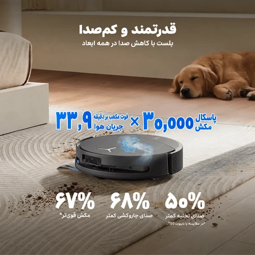 جاروبرقی رباتیک اکووکس مدل Deebot T90 Pro OmniCyclone 24 DEEBOT T90 PRO OMNI - shemshad.com